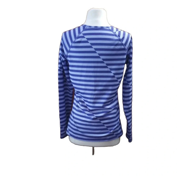 Nike Pro Womens Dri-Fit Shirt HyperWarm Fitted Long Sleeve Purple Stripe L - Picture 6 of 8
